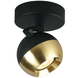 Φωτιστικό Οροφής-Σποτ Ringo 4273700 Φ9x12,8 1xGu10 50W Black-Gold Viokef