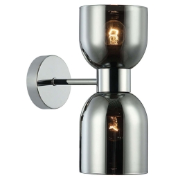 Φωτιστικό Τοίχου - Απλίκα Memory 4291801 Φ12x21,5x30cm 2xE27 40W Smoke-Chrome Viokef