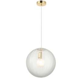Φωτιστικό Οροφής Diana 4294300 Φ30x150cm 1xE27 40W Clear-Gold Viokef