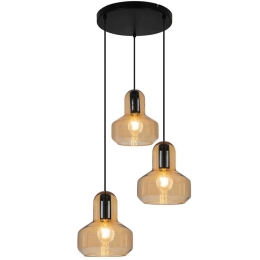 Φωτιστικό Οροφής Mandy 4296000 Φ49x123,5cm 3xE27 40W Amber-Black Viokef
