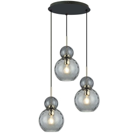 Φωτιστικό Οροφής Firenze 4294500 Φ42x150cm 3xE27 40W Smoke-Gold Viokef