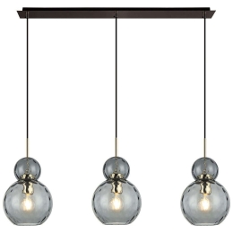 Φωτιστικό Οροφής - Ράγα Firenze 4294600 82x29,5cm 3xE27 40W Smoke-Gold Viokef
