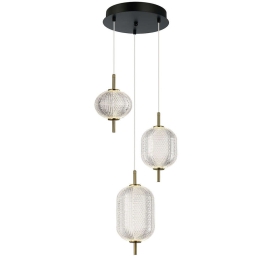 Φωτιστικό Οροφής Pellucid 4297700 Φ35x140cm Led 1456lm 20W 3000K Clear-Bronze Viokef