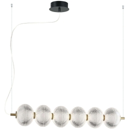Φωτιστικό Οροφής - Ράγα Pellucid 4297800 82x112cm Led 2033lm 23W 3000K Clear-Bronze Viokef