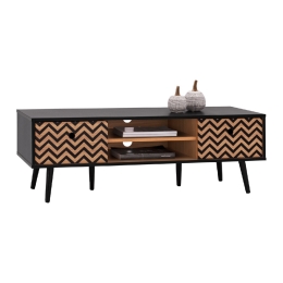 ΕΠΙΠΛΟ TV CHARLEEN HM8667 ΜΑΥΡΟ ΜΕ ΦΥΣΙΚΟ 120x40x40Υ εκ.