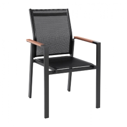 ΠΟΛΥΘΡΟΝΑ ΑΛΟΥΜΙΝΙΟΥ MILLER HM5406.10 ΓΚΡΙ ΜΕ TEΧ/NE ΜΑΥΡΟ & POLYWOOD 55x60x90Υεκ.