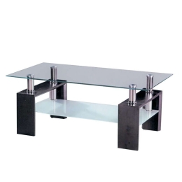 Τραπεζάκι Σαλονιού 09.0607 Linea Wenge 100Χ60Χ42εκ. Ξύλο,Γυαλί