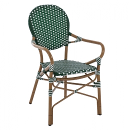 ΠΟΛΥΘΡΟΝΑ ΑΛΟΥΜΙΝΙΟΥ BAMBOO LOOK ΜΕ WICKER ΛΕΥΚΟ ΠΡΑΣΙΝΟ HM5793.01 56x59x98 εκ.
