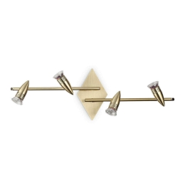 Πλαφονιέρα-Σποτ Alfa 287799 71,5x22x16cm 4xGU10 50W Gold Ideal Lux