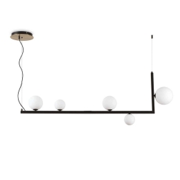 Φωτιστικό Οροφής-Ράγα Birds 273648 135,5x20x51,5/160cm 5xG9 15W Black Ideal Lux