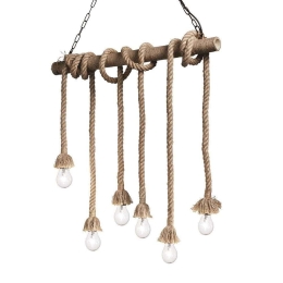 Φωτιστικό Οροφής Canapa 134826 80x75/153x5cm 6xE27 15W Natural Ideal Lux