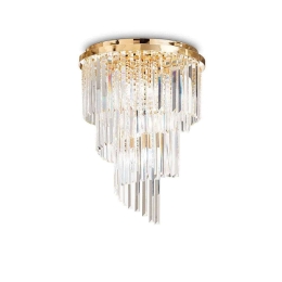 Φωτιστικό Οροφής-Πλαφονιέρα Carlton 213507 50x69cm 12xE14 60W Gold Ideal Lux