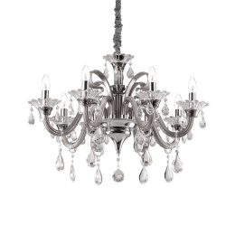 Φωτιστικό Οροφής-Πολυέλαιος Colossal 081519 80x85/160cm 8xE14 40W Grey Ideal Lux