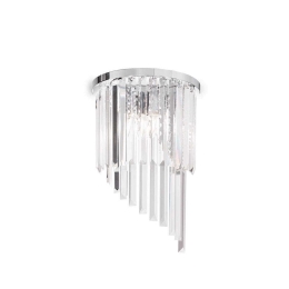 Φωτιστικό Τοίχου-Απλίκα Carlton 168913 30x45x15cm 3xE14 40W Chrome Ideal Lux
