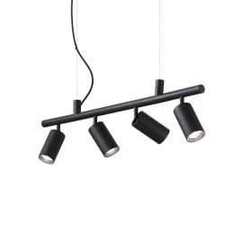 Σποτ Ράγας Dynamite 231341 76x16,5/225x5,5cm 4xGU10 28W Black Ideal Lux