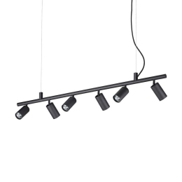 Φωτιστικό Οροφής-Ράγα Dynamite 231396 115,5x16,5/225x5,5cm 6xGU10 28W Black Ideal Lux