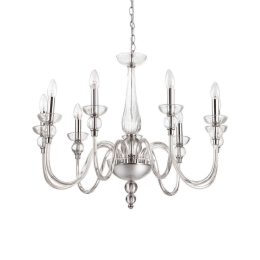 Φωτιστικό Οροφής-Πολυέλαιος Doge 044453 75x70/155cm 9xE14 40W Clear Ideal Lux