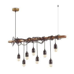 Φωτιστικό Οροφής-Ράγα Electric 176369 94x29/176x6cm 8xE27 60W Bronze Ideal Lux