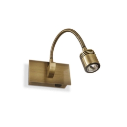 Φωτιστικό Τοίχου Dynamo 121352 11,5x6,5x32,5cm LED 3W 4000K Gold Ideal Lux