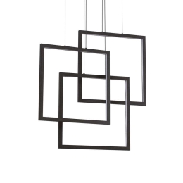 Φωτιστικό Οροφής Frame Quadrato 269375 73x85/145x18cm LED 80W 3000K Black Ideal Lux