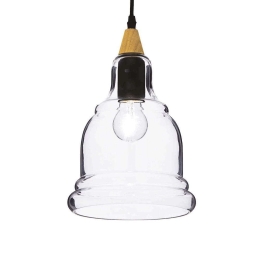 Φωτιστικό Οροφής Gretel 122564 20x50/145cm 1xE27 60W Clear-Black Ideal Lux