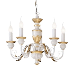 Φωτιστικό Οροφής-Πολυέλαιος Firenze 012865 55x45/105cm 5xE14 40W White-Gold Ideal Lux