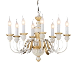 Φωτιστικό Οροφής-Πολυέλαιος Firenze 012872 64x45/105cm 8xE14 40W White-Gold Ideal Lux