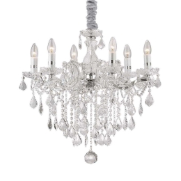 Φωτιστικό Οροφής-Πολυέλαιος Florian 035628 60x77/120cm 6xE14 40W Chrome Ideal Lux