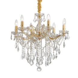 Φωτιστικό Οροφής-Πολυέλαιος Florian 035635 60x77/120cm 6xE14 40W Gold Ideal Lux