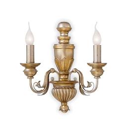 Φωτιστικό Τοίχου Firenze 020846 33x38x17cm 2xE14 40W Gold Ideal Lux