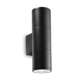 Φωτιστικό Τοίχου-Απλίκα Gun 100395 6,5x21x11cm 2xGU10 35W IP44 Black Ideal Lux