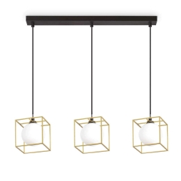 Φωτιστικό Οροφής-Ράγα Lingotto Single 251110 75x12x37/112cm 3xG9 28W Gold-Black Ideal Lux