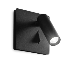 Φωτιστικό Τοίχου-Απλίκα Lite 250113 8,5x8,5x9cm LED 3W 3000K Black Ideal Lux