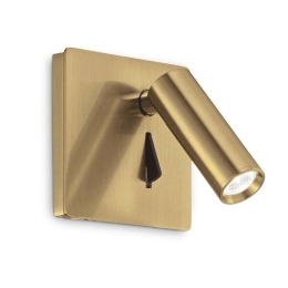 Φωτιστικό Τοίχου-Απλίκα Lite 250120 8,5x8,5x9cm LED 3W 3000K Gold Ideal Lux