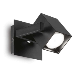 Φωτιστικό Τοίχου-Απλίκα Mouse 073569 10x11x14cm 1xGU10 50W IP20 Black Ideal Lux
