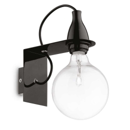 Φωτιστικό Τοίχου-Απλίκα Minimal 045214 12x23x21cm 1xE27 60W Black Ideal Lux
