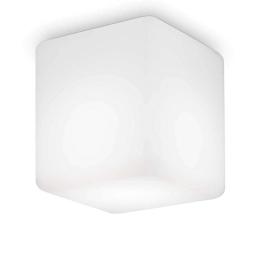 Φωτιστικό Οροφής-Πλαφονιέρα Luna 213194 20x22x20cm 1xE27 42W IP44 White Ideal Lux Θερμοπλαστικό