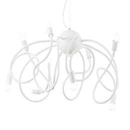 Φωτιστικό Οροφής Multiflex 141893 60x80/160cm 8xE14 40W White Ideal Lux