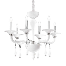 Φωτιστικό Οροφής Miramare 068183 93x85/145cm 6xE14 40W White Ideal Lux