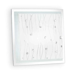 Πλαφονιέρα Ocean 081434 33,5x33,5x9cm 2xE27 60W 60W Clear Ideal Lux