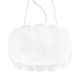 Φωτιστικό Οροφής Ovalino 074139 44x28/120cm 5xE27 60W White Ideal Lux