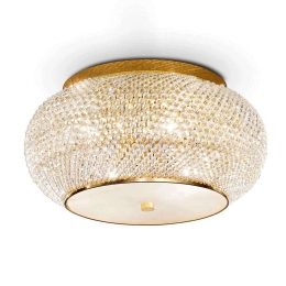 Φωτιστικό Οροφής-Πλαφονιέρα Pasha' 100807 40x22cm 6xE14 40W Gold Ideal Lux