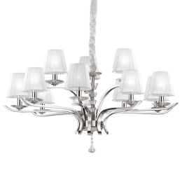 Φωτιστικό Οροφής-Πολυέλαιος Pegaso 066431 102x75/160cm 12xE14 40W White Ideal Lux