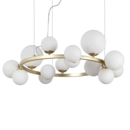 Φωτιστικό Οροφής Perlage 283814 Φ85x230cm 14xG9 15W Gold Ideal Lux