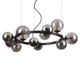 Φωτιστικό Οροφής Perlage 271392 Φ73x230cm 11xG9 15W 3000K Black Ideal Lux