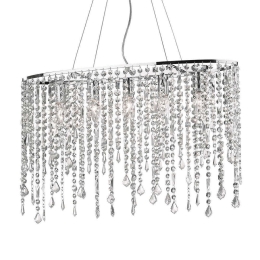Φωτιστικό Οροφής Rain 008363 66,5x55/145x23,5cm 5xE14 40W Chrome Ideal Lux