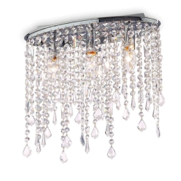 Φωτιστικό Οροφής-Πλαφονιέρα Rain 008370 40x36x14cm 3xE14 40W Chrome Ideal Lux