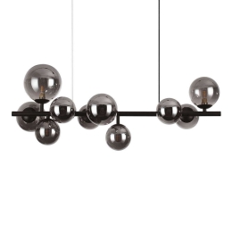 Φωτιστικό Οροφής-Ράγα Perlage 271408 81x30x234cm 10xG9 15W 3000K Black Ideal Lux