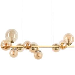 Φωτιστικό Οροφής - Ράγα Perlage 322766 81x30x234cm 10xG9 15W Brass-Amber Ideal Lux
