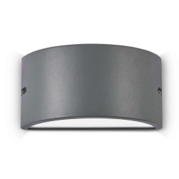 Φωτιστικό Τοίχου-Απλίκα Rex-2 092423 25x12x13cm 1xE27 60W IP44 Anthracite Ideal Lux